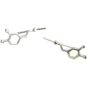 imageMarycrafts Sterling Silver Dopamine Molecule Ear Climber Ear Crawler Earrings