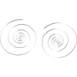 imageMarycrafts Sterling Silver Large Spiral Swirl Wire Earrings