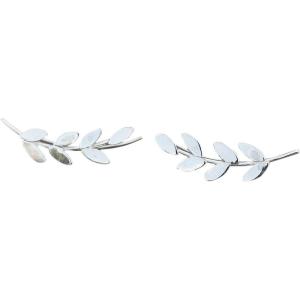 imageMarycrafts Sterling Silver Laurel Leaf Ear Climber Ear Crawler Earrings