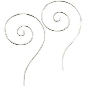 imageMarycrafts Sterling Silver Silver Spiral Earrings Pull Through Wire Earrings