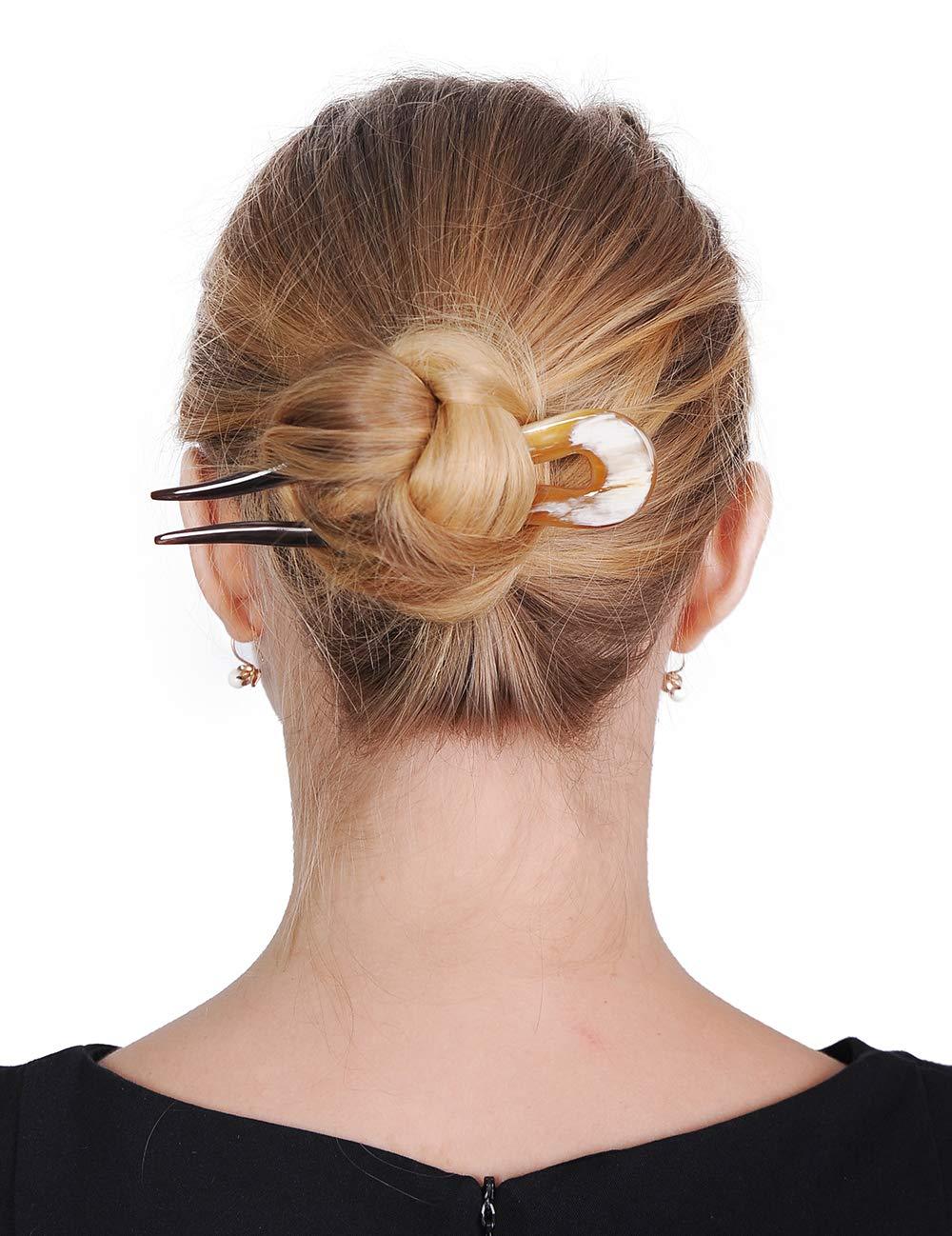imageMarycrafts Simple Wavy Horn Hair Accessories Hair Fork Hairfork Hair Pins Handmade 492quotMulticolor 4