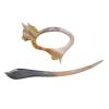 imageMarycrafts Buffalo Horn Cat Kitten Shawl Pin Hair Pin Accessory Handmade BlackMulticolor 2