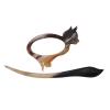 imageMarycrafts Buffalo Horn Cat Kitten Shawl Pin Hair Pin Accessory Handmade BlackMulticolor 2