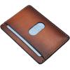 imageMarycrafts Slim Leather Card Case Wallet Minimalist Credit Card Holder for Men