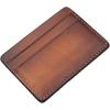 imageMarycrafts Slim Leather Card Case Wallet Minimalist Credit Card Holder for Men