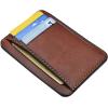 imageMarycrafts Slim Leather Card Case Wallet Minimalist ID Holder for Men