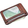 imageMarycrafts Slim Leather Card Case Wallet Minimalist ID Holder for Men