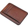 imageMarycrafts Slim Leather Card Case Wallet Minimalist ID Holder for Men