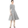 imageMarycrafts Womens Fit Flare Tea Midi Dress for Office Business WorkAbstract Geometric