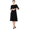 imageMarycrafts Womens Fit Flare Tea Midi Dress for Office Business WorkBlack 07