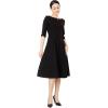 imageMarycrafts Womens Fit Flare Tea Midi Dress for Office Business WorkBlack 07