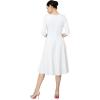 imageMarycrafts Womens Fit Flare Tea Midi Dress for Office Business WorkWhite 07