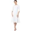 imageMarycrafts Womens Fit Flare Tea Midi Dress for Office Business WorkWhite 07