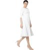 imageMarycrafts Womens Fit Flare Tea Midi Dress for Office Business WorkWhite 07