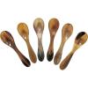 imageMarycrafts Set of 6 Buffalo Horn Caviar Spoons with Round Handle Light ShadeLight Shade