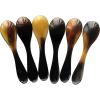 imageMarycrafts Set of 6 Buffalo Horn Caviar Spoons with Round Handle Light ShadeMix Color