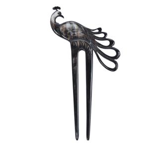 imageMarycrafts Peacock Buffalo Horn Hair Fork Hair sticks Accessories Handmade MultiColorBlack