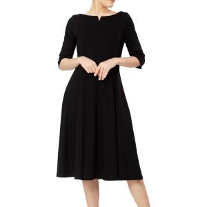 imageMarycrafts Womens Fit Flare Tea Midi Dress for Office Business WorkBlack 07