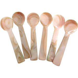 image:imageMarycrafts Set of 6 Pink Mother of Pearl MOP Caviar Spoons