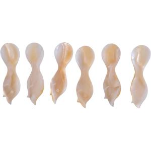 image:imageMarycrafts Set of 6 White Mother of Pearl MOP Caviar Spoons Fish shape Handle