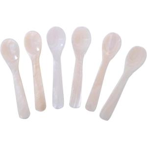 image:imageMarycrafts Set of 6 White Mother of Pearl MOP Caviar Spoons W Round Handle