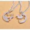image:imageMarycrafts Set Cut Coin Buck and Doe with Fawn Family Necklace Interlocking Necklace Relationship BFF