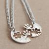 image:imageMarycrafts Set Hand Cut Coin Dog Paw Print Interlocking Necklace Jewelry Relationship BFF