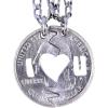 image:imageMarycrafts Set Hand Cut Coin I Love You Necklace Interlocking Necklace Jewelry Relationship BFF