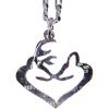 image:imageMarycrafts Hand Cut Coin Buck and Doe Heart Necklace Jewelry Relationship BFF
