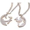 image:imageMarycrafts Set Cut Coin Buck and Doe with Fawn Family Necklace Interlocking Necklace Relationship BFF