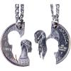 image:imageMarycrafts Set Hand Coin Cut Couple Love Interlocking Necklace Jewelry Relationship BFF