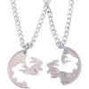 image:imageMarycrafts Set Hand Coin Cut Couple RABIT Necklace Interlocking Necklace Jewelry Relationship BFF