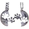 image:imageMarycrafts Set Hand Cut Coin Dog Paw Print Interlocking Necklace Jewelry Relationship BFF