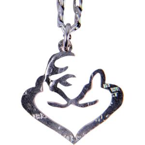 image:imageMarycrafts Hand Cut Coin Buck and Doe Heart Necklace Jewelry Relationship BFF
