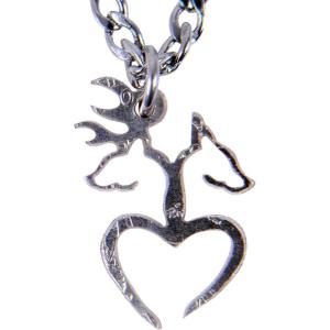 image:imageMarycrafts Hand Cut Coin Necklace Buck Doe Love Heart Jewelry Relationship BFF