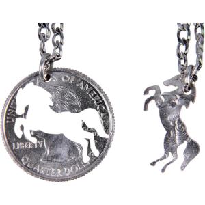 image:imageMarycrafts Set Hand Cut Coin Horse Necklace Interlocking Necklace Jewelry Relationship BFF