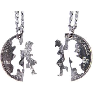 image:imageMarycrafts Set Hand Cut coin Necklace Interlocking Necklace Jewelry Best Friend Necklaces for 2