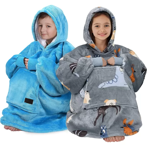 Catalonia Blanket Hoodie for Kids Oversized Wearable Sherpa Sweatshirt Pullover for Teens Youth Gift IdeaDog Kids