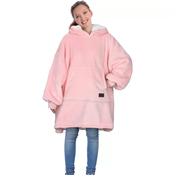 Catalonia Blanket Hoodie for Kids Oversized Wearable Sherpa Sweatshirt Pullover for Teens Youth Gift IdeaPink Kids