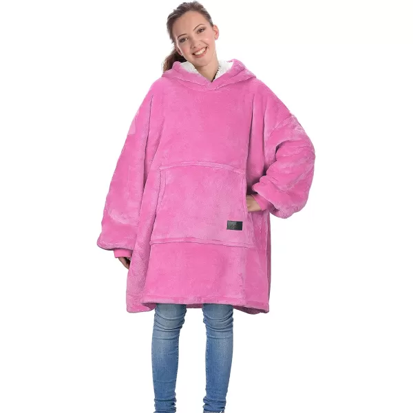 Catalonia Blanket Hoodie for Kids Oversized Wearable Sherpa Sweatshirt Pullover for Teens Youth Gift IdeaRose Pink Kids