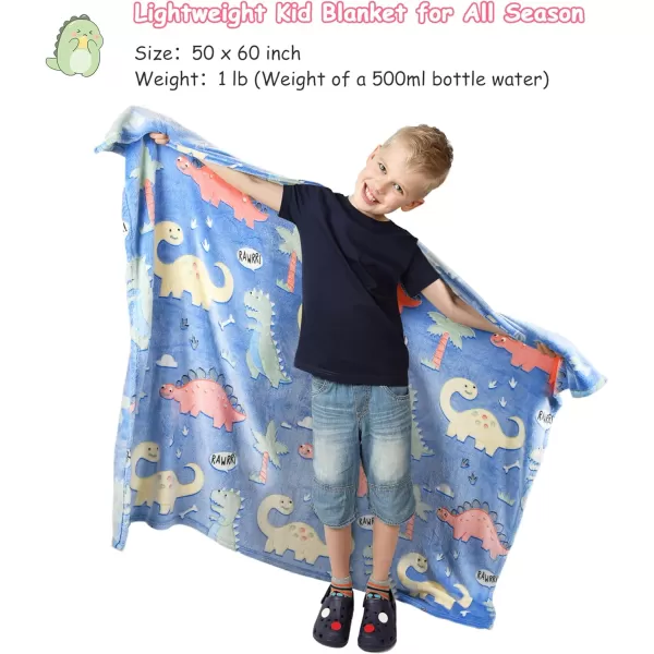 Catalonia Boys Glow in The Dark Blanket Dinosaur Pattern Throw Blanket for Boys 410 Plush Fleece Couch Blanket Kids Birthday GiftGlow in the Darkdinosaur