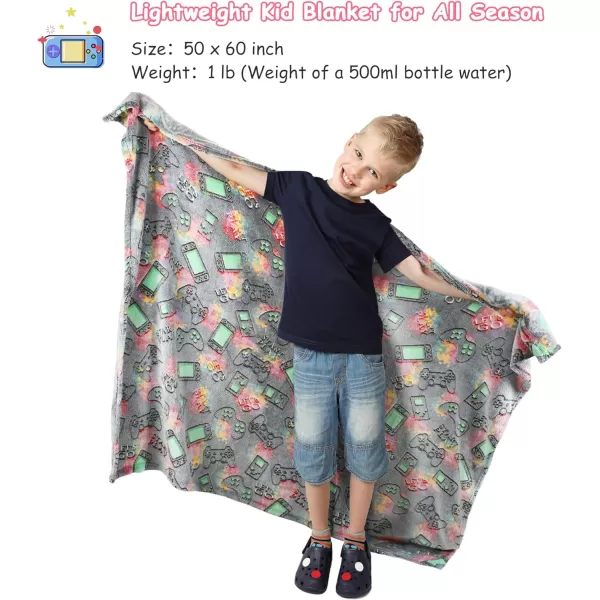 Catalonia Boys Glow in The Dark Blanket Dinosaur Pattern Throw Blanket for Boys 410 Plush Fleece Couch Blanket Kids Birthday GiftGlow in the Darkgame