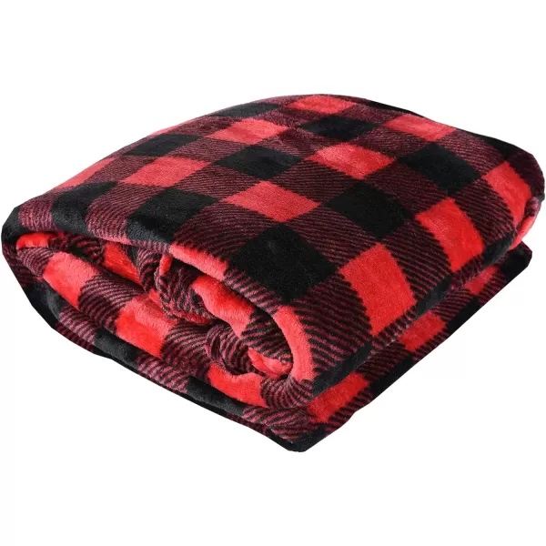 Catalonia Burrito Wearable Blanket with Sleeves and Pocket Soft Comfy Fleece Snuggy Wrap Throws Blanket Robe for Women and MenRed Black Checker