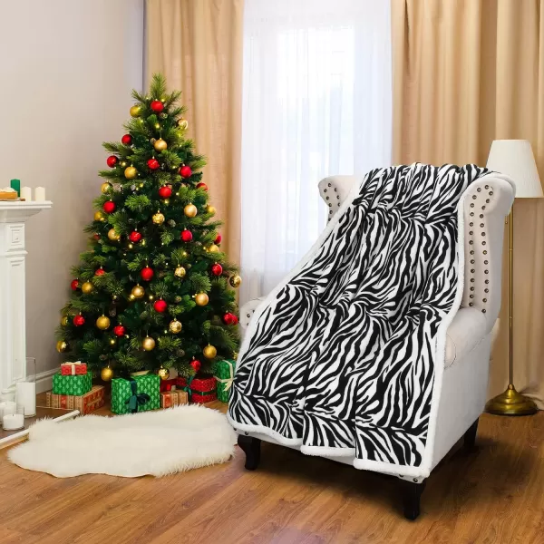 Catalonia Cheetah Sherpa Fleece Blanket for Bed Super Soft Plush Sofa Couch Throw Blanket TV Bed Blanket Comfy Cozy Fluffy Warm Comforter Caring Gift 60x80 inch50x60 inches Zebra