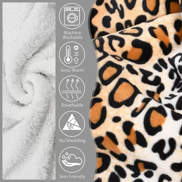 Catalonia Cheetah Sherpa Fleece Blanket for Bed Super Soft Plush Sofa Couch Throw Blanket TV Bed Blanket Comfy Cozy Fluffy Warm Comforter Caring Gift 60x80 inch90x90 inches Cheetah