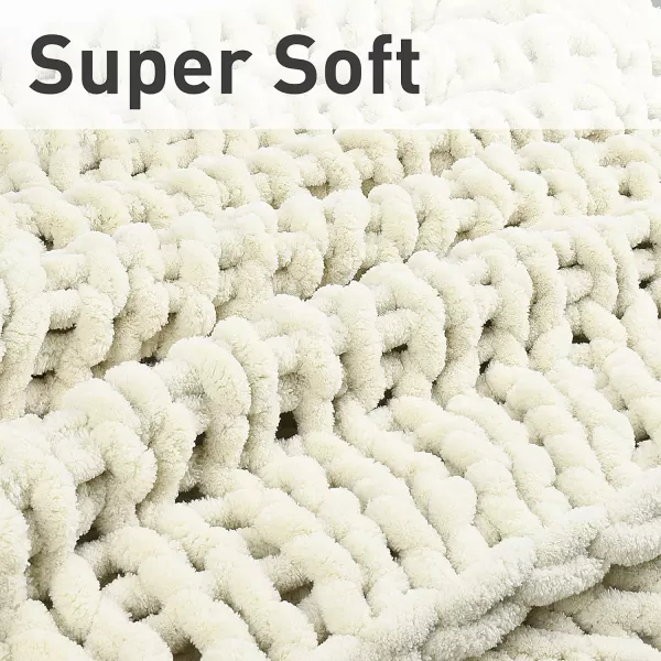 Catalonia Chunky Knit Blanket Super Soft Plush Crochet Chenille Blanket Knitted Yarn Blanket for Couch Bed Home Decor Comfort Caring Gift 50x60 inchesLatte