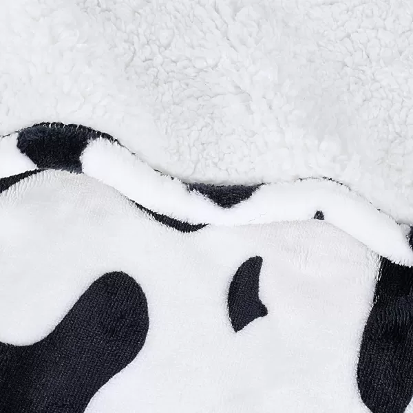 Catalonia Cow Print Sherpa Wearable Blanket Poncho for Adult Women Men Wrap Blanket Cape with Pocket Warm Soft Cozy Snuggly Comfort GiftSherpa Lining Dalmatian