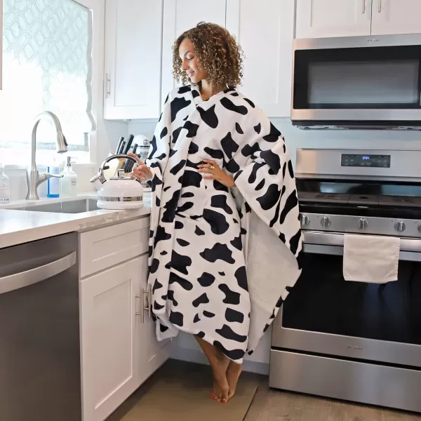 Catalonia Cow Print Sherpa Wearable Blanket Poncho for Adult Women Men Wrap Blanket Cape with Pocket Warm Soft Cozy Snuggly Comfort GiftSherpa Lining Dalmatian