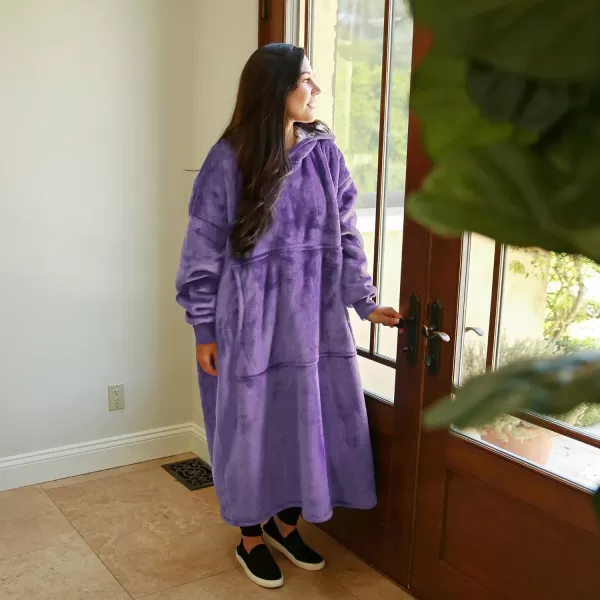 Catalonia Full Body Blanket Hoodie Sweatshirt Extra Long Lounging PulloverPurpleExtra Long