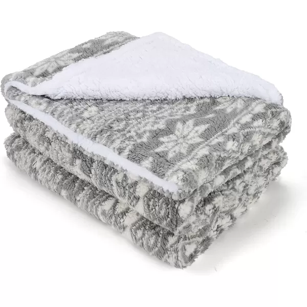 Catalonia Grey Sherpa Throw Blanket Super Soft Fluffy Fuzzy Comfy Velvet Plush Fleece TV Blankets and Throws for Sofa Couch Bed for Adults Child 50x60 MelangeGray